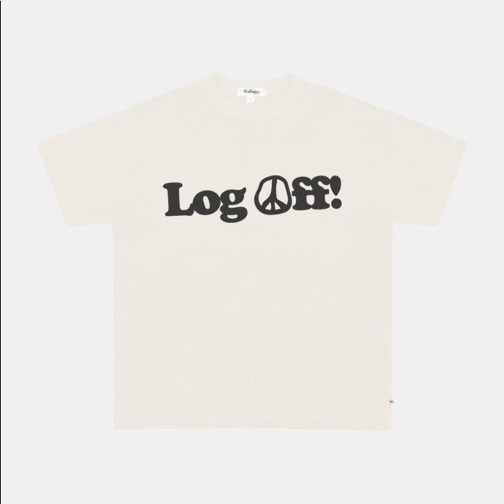 Madhappy Unisex Log Off Heavy Tee Antique White - Picture 5 of 5